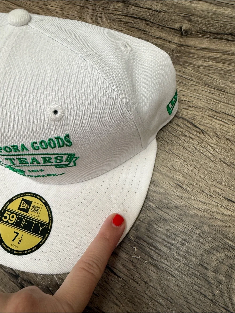 Denim tears White and Green Cap size 7 1/8 NWT